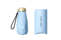 UW UPF 50+ Compact Flat Travel Umbrella | Sun &amp; Rain Protection | 93cm Canopy | Just 173g