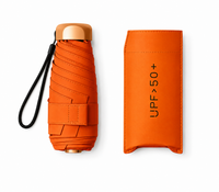 UW UPF 50+ Compact Flat Travel Umbrella | Sun &amp; Rain Protection | 93cm Canopy | Just 173g