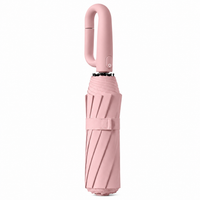UPF 50+ Auto Umbrella | Sun & Rain Protection | Twist Carabiner Handle | 10 Rib Frame