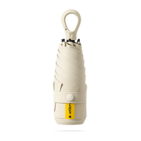New UPF 50+ Compact Travel Umbrella - Carabiner Hook | Sun &amp; Rain Protection | 93cm Canopy | 217g
