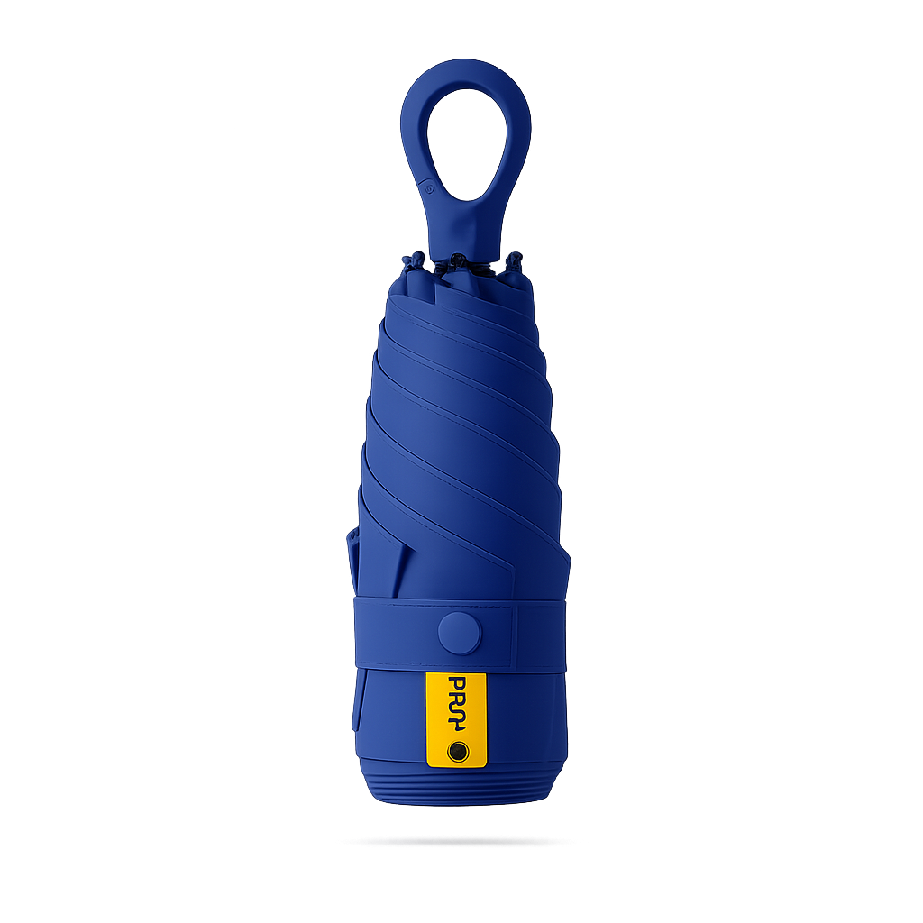 New UPF 50+ Compact Travel Umbrella - Carabiner Hook | Sun &amp; Rain Protection | 93cm Canopy | 217g