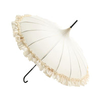 Frilled Edge Pagoda Walking Umbrella - Elegant | 16 Ribs | Vintage Style