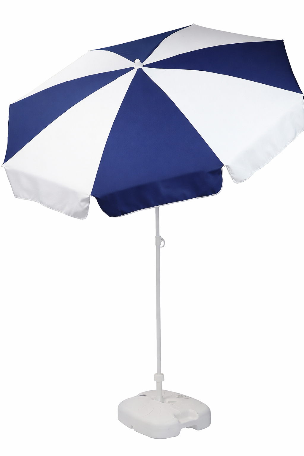 Patio / Garden / Beach Parasol Umbrella - Dark Blue & White