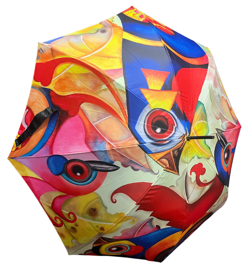 Doppler Modern Art Collection "Birdie" Print Automatic Walking Umbrella