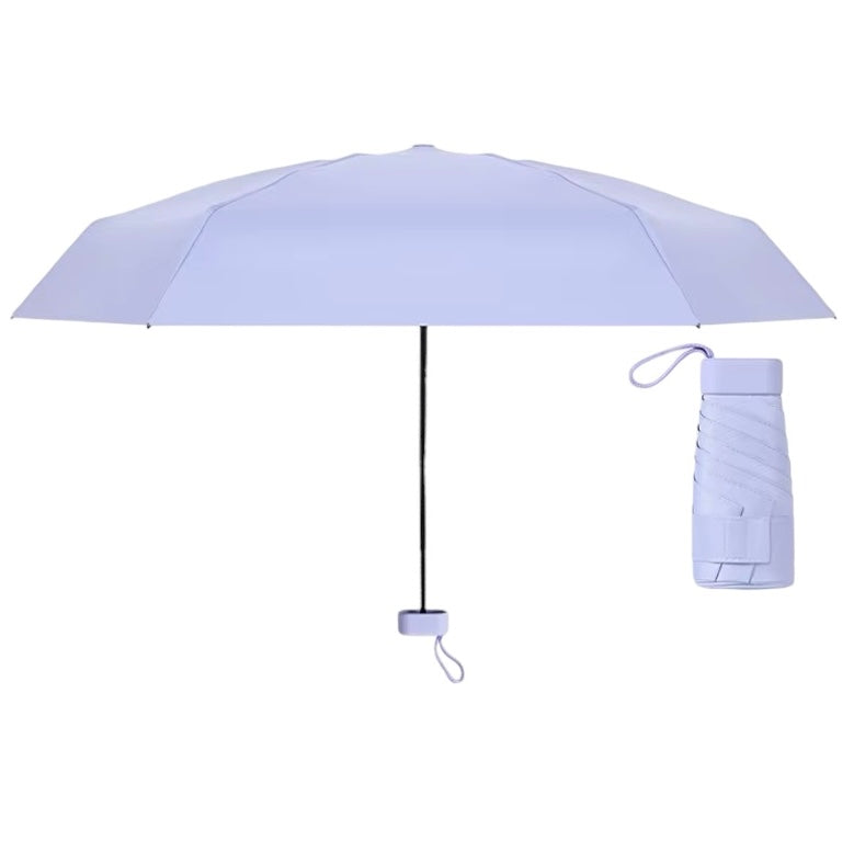 UW UPF 50+ Compact Mini Flat Travel Umbrella - Colour Match Handle