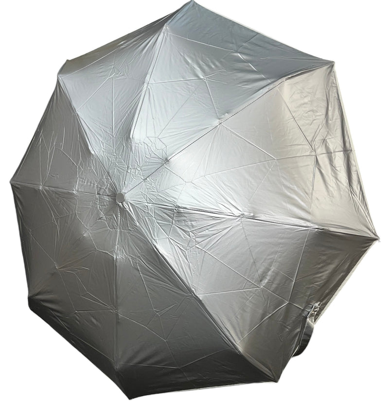 UW UPF50+ Silver Reflective Compact Travel Umbrella