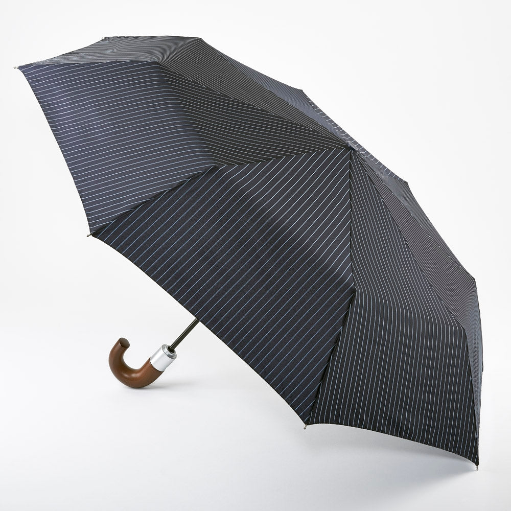 Fulton Chelsea 'City Stripe' Navy Folding Umbrella - Umbrellaworld
