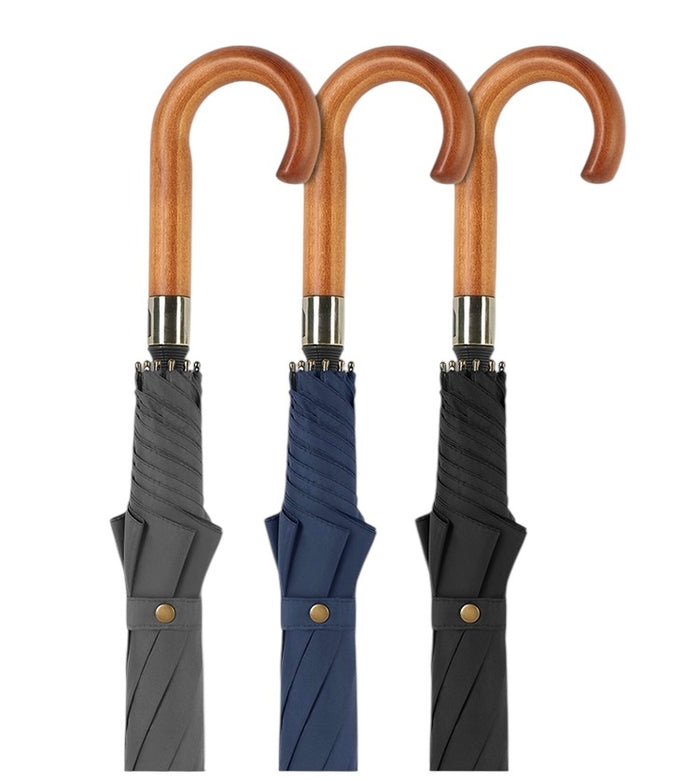 Gentry Fibreglass Auto City Golf  Umbrella - Wood Hook Handle