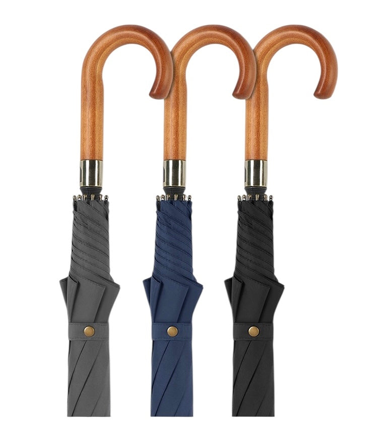 Gentry Fibreglass Auto City Golf  Umbrella - Wood Hook Handle