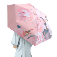 UPF 50+ Floral Compact Mini Flat Travel Umbrella | 93cm Canopy | Just 230g