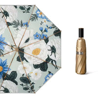 UPF 50+ Luxury Gold Reflective Travel Umbrella | Heat-Reflecting Outer | 100cm Canopy | 375g