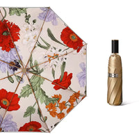 UPF 50+ Luxury Gold Reflective Travel Umbrella | Heat-Reflecting Outer | 100cm Canopy | 375g