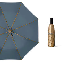 UPF 50+ Luxury Gold Reflective Travel Umbrella | Heat-Reflecting Outer | 100cm Canopy | 375g