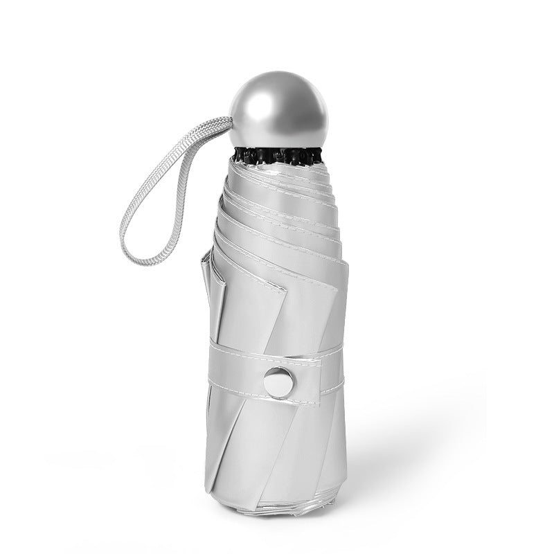 UPF 50+ Silver Reflective Compact Travel Umbrella | Heat-Reflecting Outer | 93cm Canopy | 297g