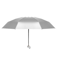 UPF 50+ Silver Reflective Compact Travel Umbrella | Heat-Reflecting Outer | 93cm Canopy | 297g