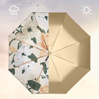 UPF 50+ Luxury Gold Reflective Travel Umbrella | Heat-Reflecting Outer | 100cm Canopy | 375g
