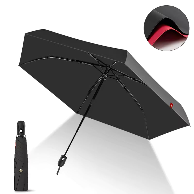 UPF 50+ Auto Supermini Travel Umbrella | Sun & Rain Protection | Easy Open | Double Canopy