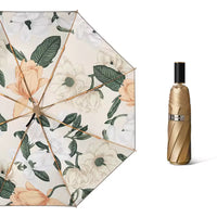 UPF 50+ Luxury Gold Reflective Travel Umbrella | Heat-Reflecting Outer | 100cm Canopy | 375g