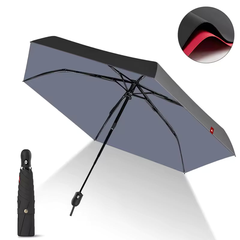 UPF 50+ Auto Supermini Travel Umbrella | Sun & Rain Protection | Easy Open | Double Canopy