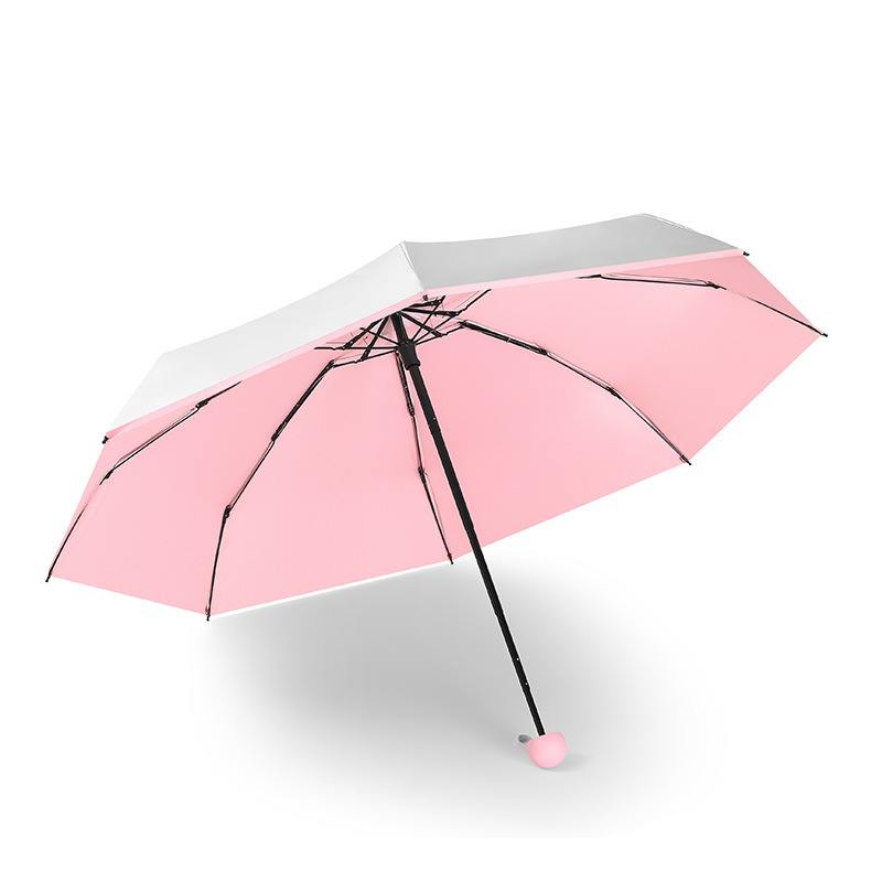 UW UPF 50+ Silver Reflective Compact Travel Umbrella | Heat-Reflecting Outer | 93cm Canopy | 173g