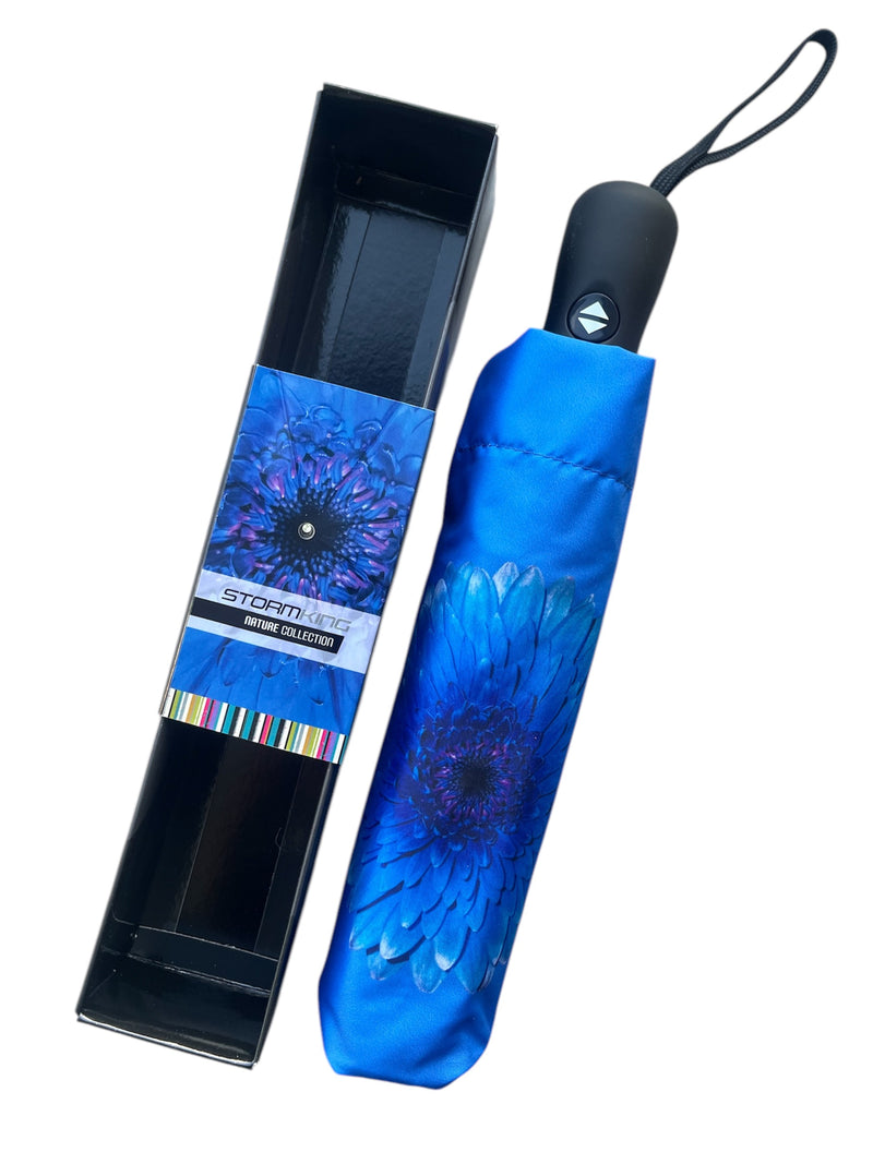 StormKing Auto Folding Nature Umbrella - Blue Daisy