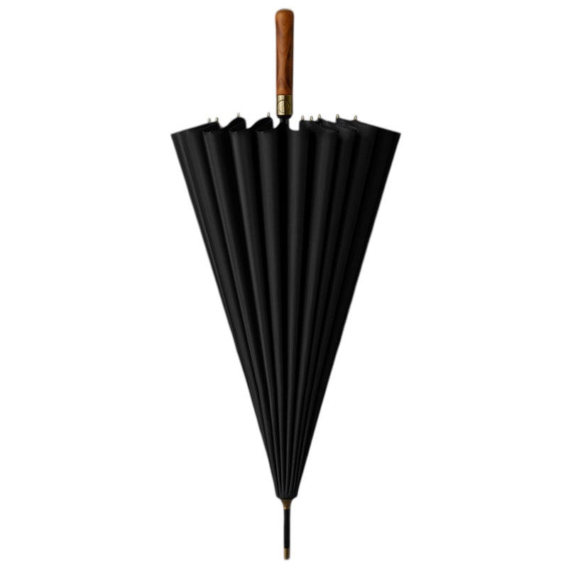 Didsbury Auto 16 Rib Walking Umbrella - Straight Wood Handle