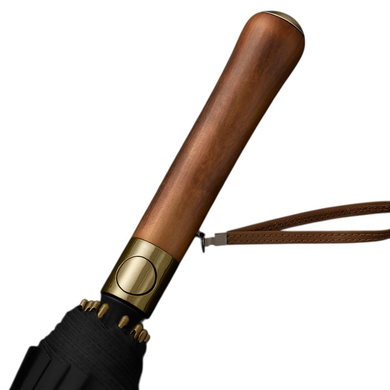 Didsbury Auto 16 Rib Walking Umbrella - Straight Wood Handle