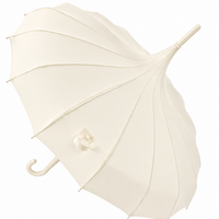 Ladies 'Olivia' Pagoda Walking Umbrella | 16 Ribs | Crook Handle | Vintage Style - Blazing Red