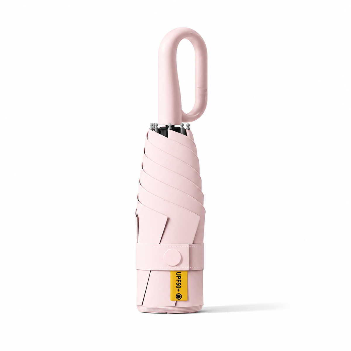 UPF 50+ Compact Travel Umbrella - Large Carabiner Hook | Sun &amp; Rain Protection | 93cm Canopy | 217g