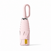 UPF 50+ Compact Travel Umbrella - Large Carabiner Hook | Sun &amp; Rain Protection | 93cm Canopy | 217g