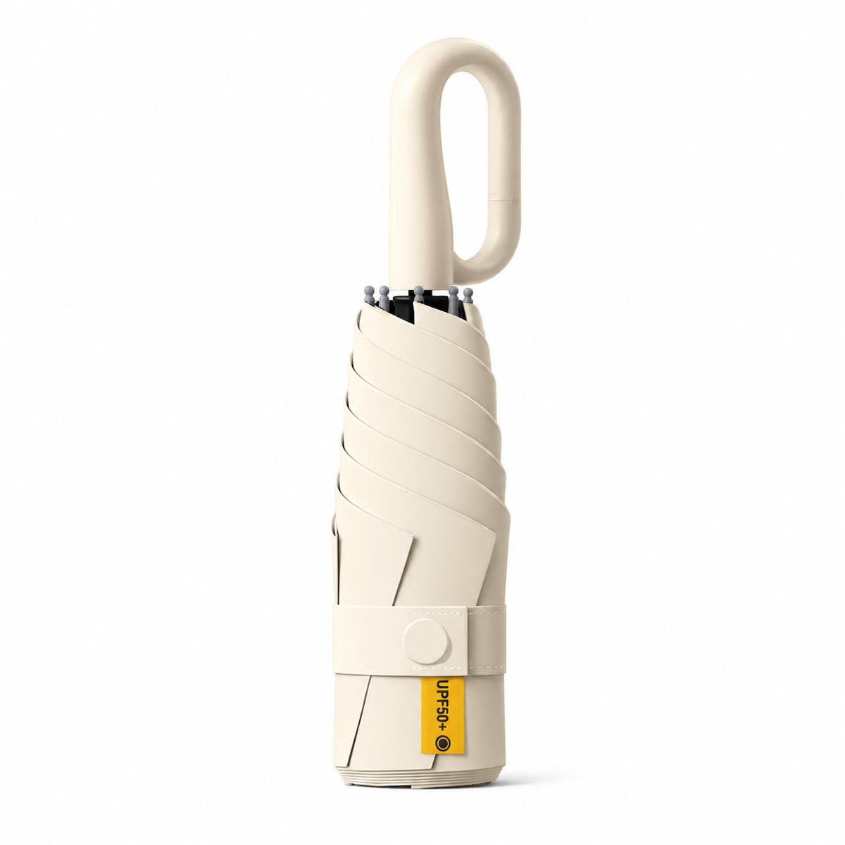 UPF 50+ Compact Travel Umbrella - Large Carabiner Hook | Sun &amp; Rain Protection | 93cm Canopy | 217g