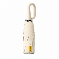 UPF 50+ Compact Travel Umbrella - Large Carabiner Hook | Sun &amp; Rain Protection | 93cm Canopy | 217g