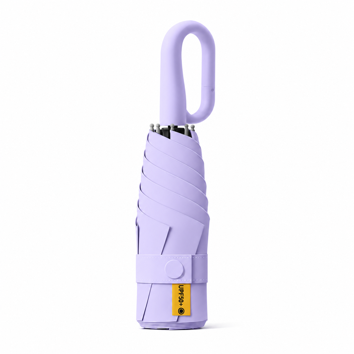 UPF 50+ Compact Travel Umbrella - Large Carabiner Hook | Sun &amp; Rain Protection | 93cm Canopy | 217g