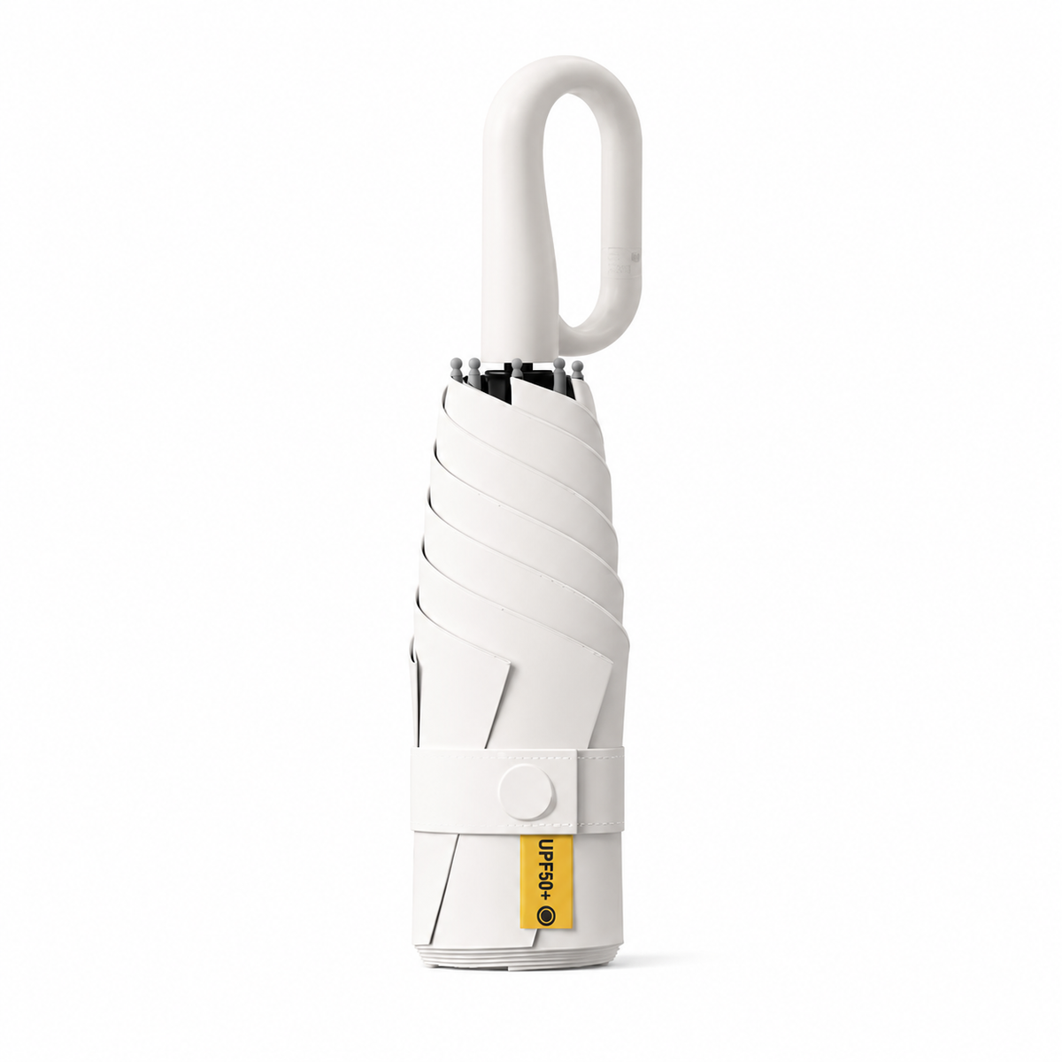 UPF 50+ Compact Travel Umbrella - Large Carabiner Hook | Sun &amp; Rain Protection | 93cm Canopy | 217g