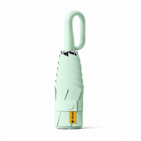 UPF 50+ Compact Travel Umbrella - Large Carabiner Hook | Sun &amp; Rain Protection | 93cm Canopy | 217g