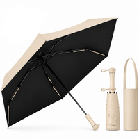 UPF 50+ Mini Compact Travel Umbrella - Long Handle | Pocket Size 18cm | Sun &amp; Rain | 230g