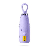 New UPF 50+ Compact Travel Umbrella - Carabiner Hook | Sun &amp; Rain Protection | 93cm Canopy | 217g