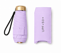 UW UPF 50+ Compact Flat Travel Umbrella | Sun & Rain Protection | 93cm Canopy | Just 173g