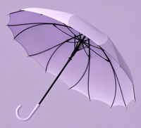 One Piece Canopy Auto Walking Umbrella | Fashion Colours | Fibreglass Frame | 105cm Canopy