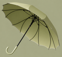 One Piece Canopy Auto Walking Umbrella | Fashion Colours | Fibreglass Frame | 105cm Canopy