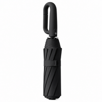 UPF 50+ Auto Umbrella | Sun & Rain Protection | Twist Carabiner Handle | 10 Rib Frame