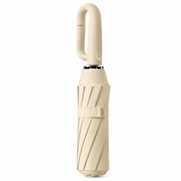 UPF 50+ Auto Umbrella | Sun & Rain Protection | Twist Carabiner Handle | 10 Rib Frame