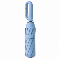 UPF 50+ Auto Umbrella | Sun & Rain Protection | Twist Carabiner Handle | 10 Rib Frame