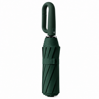 UPF 50+ Auto Umbrella | Sun & Rain Protection | Twist Carabiner Handle | 10 Rib Frame