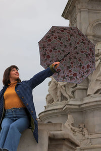 National Gallery x Fulton Bloomsbury Walking Umbrella - Blushed Blooms - detail view - Umbrella World