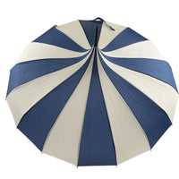 Ladies 'Olivia' Pagoda Walking Umbrella - Navy & Cream | 16 Ribs | Vintage Style