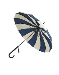 Ladies 'Olivia' Pagoda Walking Umbrella - Navy & Cream | 16 Ribs | Vintage Style