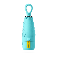 New UPF 50+ Compact Travel Umbrella - Carabiner Hook | Sun &amp; Rain Protection | 93cm Canopy | 217g