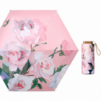 UPF 50+ Art Print Compact Mini Flat Travel Umbrella | 93cm Canopy | Just 230g