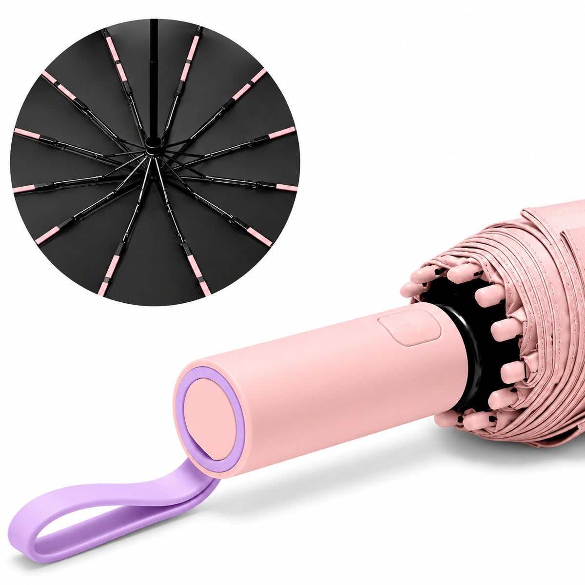UPF 50+ Auto Umbrella | Sun & Rain Protection | 105cm Canopy | 12 Rib Windproof Frame